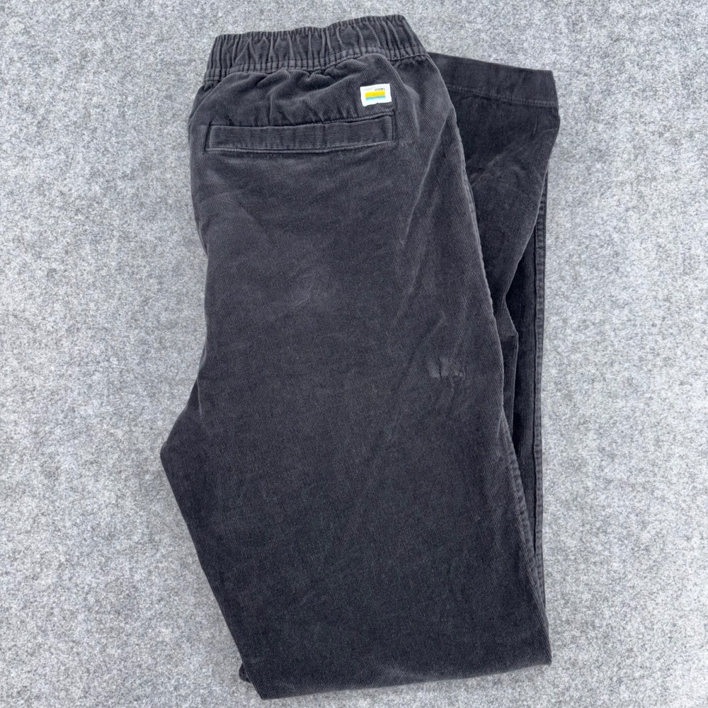 Vuori Mens Corduroy Elastic Waist Drawstring Pants Charcoal Grey V440 Small